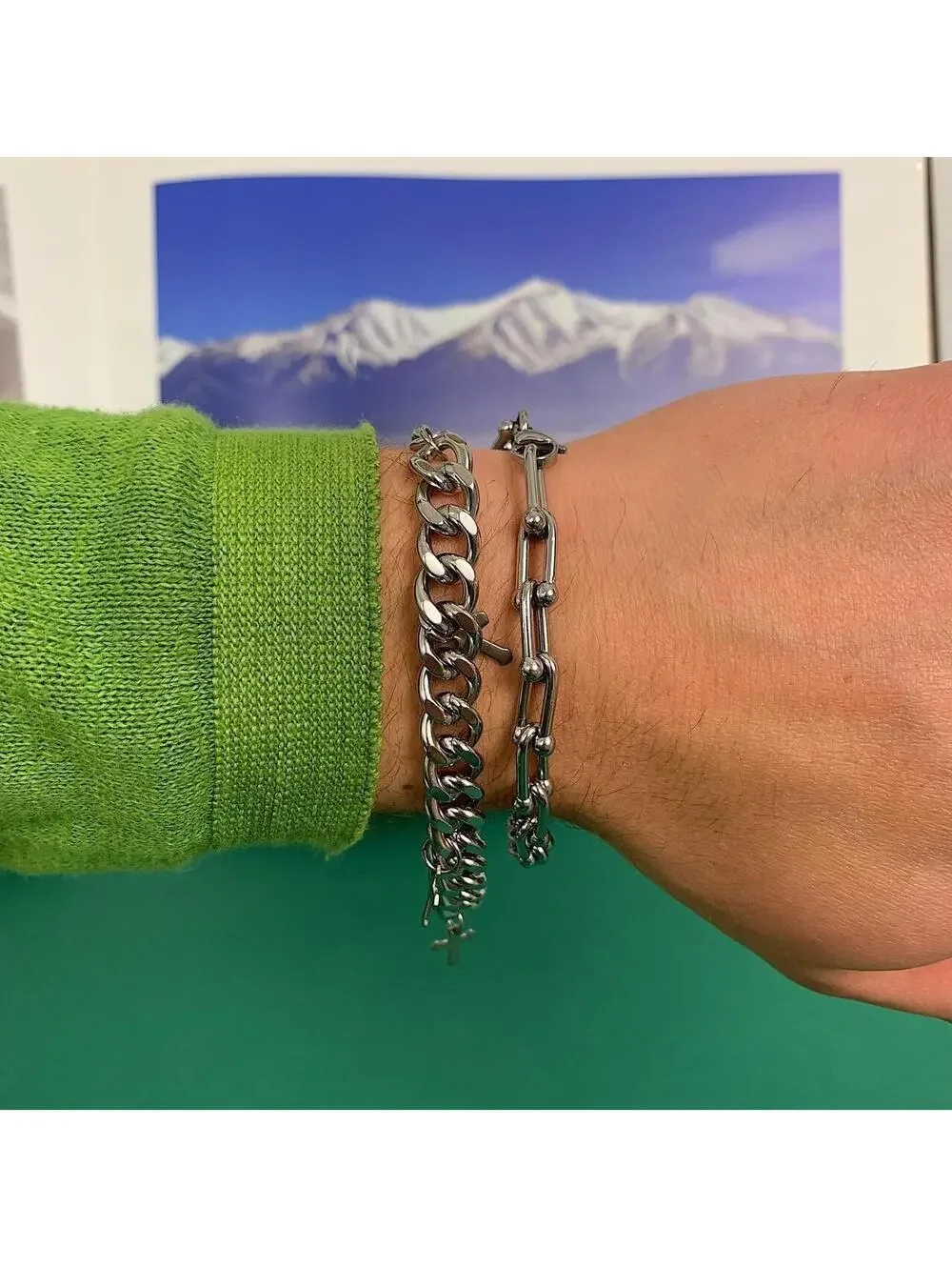 Ball Link Silver Bracelet . Stainless steel high quality! 8 inches length